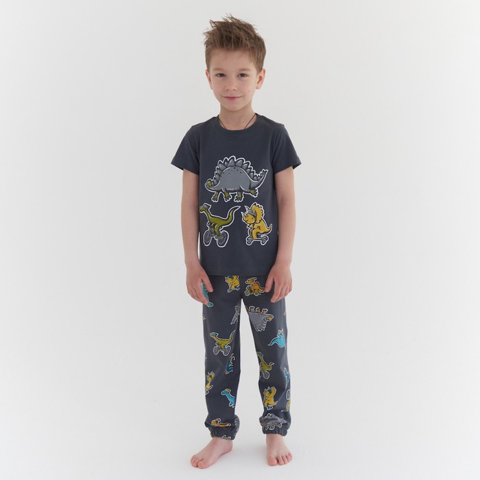 Пижама для мальчика, рост 134 см, цвет тёмно-серый