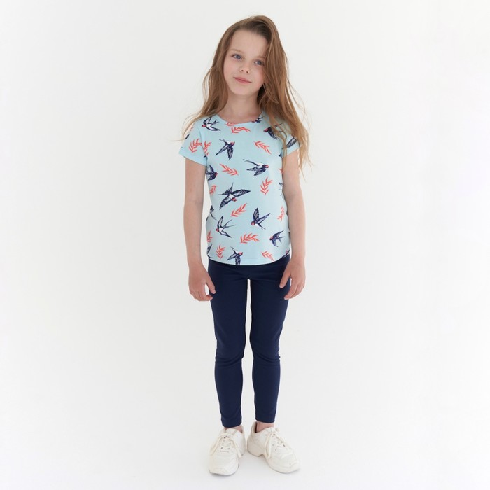 Футболка для девочки, рост 110 см, цвет голубой