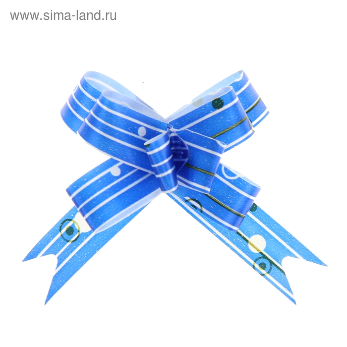 Бант-бабочка №1,2 "Капли дождя", цвет синий - Фото 1