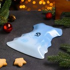 Блюдо стеклянное сервировочное Доляна «Ёлочка с бантом. Зимняя ночь», 21×16 см 7686794