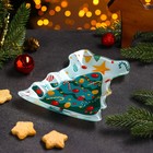 Блюдо стеклянное сервировочное Доляна «Ёлочка с бантом. Праздник», 21×16 см - Фото 2