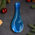 Подставка стеклянная под ложку Доляна «Кролики под луной», 24×10 см, цвет синий - фото 48123111