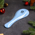 Подставка стеклянная под ложку Доляна «Кролики под луной», 24×10 см, цвет синий - фото 48123112