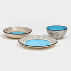 Набор керамической посуды "Восточный", 18 предметов: 6 шт-20 см, 6 шт-25 см, 6 шт-15 см, 700 мл , синий, 1 сорт, Иран - Фото 5