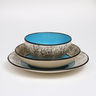 Набор керамической посуды "Восточный", 18 предметов: 6 шт-20 см, 6 шт-25 см, 6 шт-15 см, 700 мл , синий, 1 сорт, Иран - Фото 7