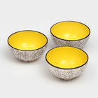 Набор посуды "Салатный", керамика, желтый, 3 предмета: d=15 см, 700 мл, 1 сорт, Иран - фото 3514774