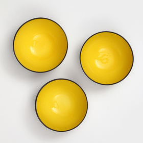 Набор посуды "Салатный", керамика, желтый, 3 предмета, Иран
