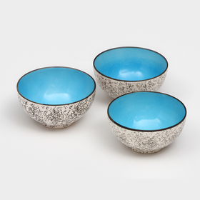 Набор посуды "Салатный", керамика, синий, 3 предмета: d=15 см, 700 мл, 1 сорт, Иран