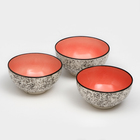 Набор посуды керамический "Салатный", 700 мл, 15 см, розовый, 3 предмета, 1 сорт, Иран - фото 320252802