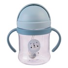 Поильник - непроливайка детский с силиконовой трубочкой и грузиком, от 9 мес., 250 мл., с ручками, голубой - Фото 14