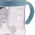 Поильник - непроливайка детский с силиконовой трубочкой и грузиком, от 9 мес., 250 мл., с ручками, голубой - Фото 2