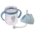 Поильник - непроливайка детский с силиконовой трубочкой и грузиком, от 9 мес., 250 мл., с ручками, голубой - Фото 6