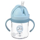 Поильник - непроливайка детский с силиконовой трубочкой и грузиком, от 9 мес., 250 мл., с ручками, голубой - Фото 3