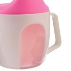 Поильник - чашечка 2 в 1 детский тренировочный, твердый носик, 150 мл., с ручками, цвет розовый - Фото 3