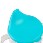 Поильник - чашечка 2 в 1 детский тренировочный, твердый носик, 150 мл., с ручками, цвет голубой - Фото 6