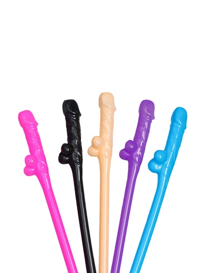 Трубочки коктейльные, 5 штук, 18+, МИКС