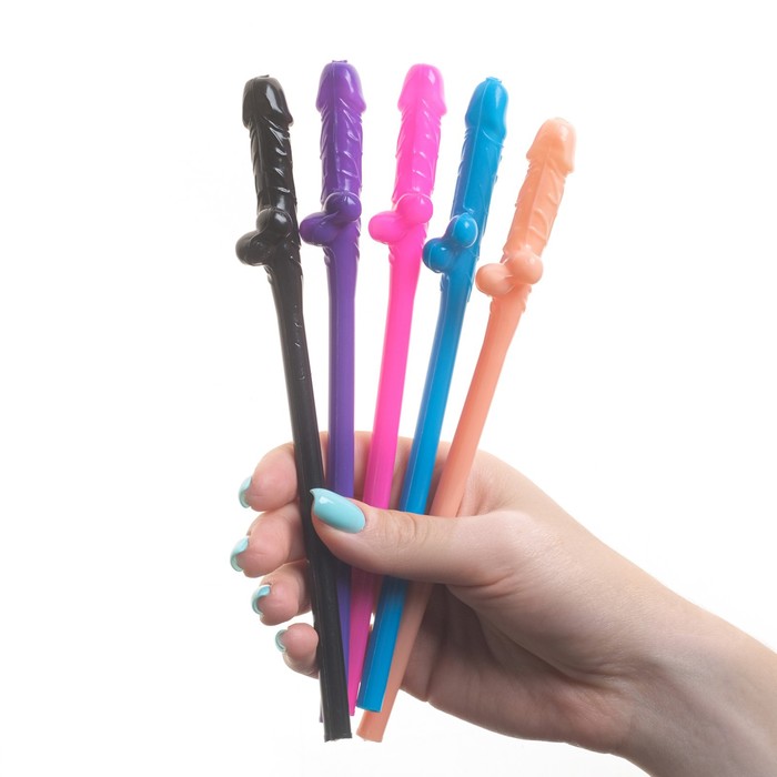 Трубочки коктейльные "18+", 5 штук, микс 9228069