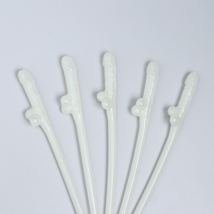 Трубочки коктейльные, 5 штук, светятся в темноте, 18+ - Фото 1