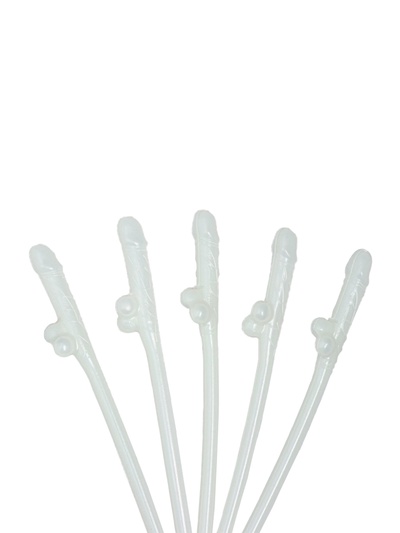 Трубочки коктейльные, 5 штук, светятся в темноте, 18+