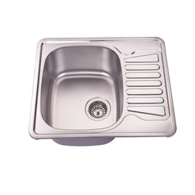 

Мойка кухонная EMAR 5848, врезная, 580 х 480 х 180 мм , левая, прямоугольная, хром