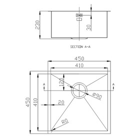 

Мойка кухонная EMAR EMB-102 PVD Nano Coppery, врезная, 450х450х230 мм, квадратная, бронза