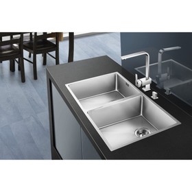 

Мойка кухонная OULIN OL-F202, врезная, 750 х 449 мм, прямоугольная, двойная, сатин