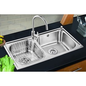 

Мойка кухонная OULIN OL-S8905, врезная, 780 х 470 мм, прямоугольная, двойная, сатин