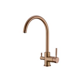 

Смеситель для кухни EMAR ECB-3007 PVD Coppery, двухрычажный, излив 210 мм, высокий, медь