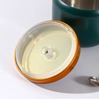 Сахарница из нержавеющей стали «Эрвин», 9,5×10,5 см, с ложкой, 201 сталь, цвет зелёный - Фото 3