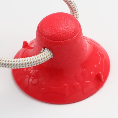 Игрушка для собак «Кость на присоске», 40 см, красная