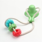 Игрушка для собак "Кольца с шипами на присоске", 40 см, зелёная/голубая/красная - Фото 3