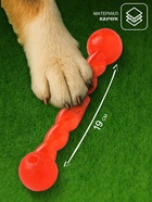 Игрушка для собак малая «Плетёнка», 19 см, каучук, красная - Фото 2