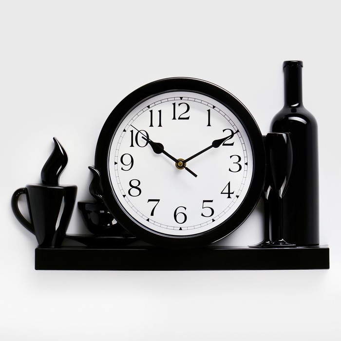 Часы настенные, серия: Кухня "Вино или кофе?", плавный ход, 26.5 х 40.5 см, циферблат 20 см - Фото 1