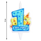 Свеча в торт «Мне годик!» с котом и кроликом, 9.7 см, 12 мин, 40 г - Фото 2