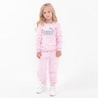 Костюм для девочки PUMA (свитшот, брюки), цвет розовый, рост 98 см (3 года) - фото 2787362