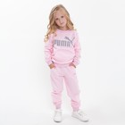 Костюм для девочки PUMA (свитшот, брюки), цвет розовый, рост 104 см (4 года) - фото 47149280