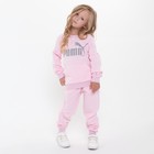 Костюм для девочки PUMA (свитшот, брюки), цвет розовый, рост 122 см (7 лет) - фото 809064495