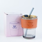 УЦЕНКА Термостакан «Дарим Красиво», 400 мл, 12.5×9 см, трубочка 18 см, стекло - Фото 7