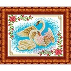 Ткань-схема для вышивки бисером «Лебеди» - фото 294231224