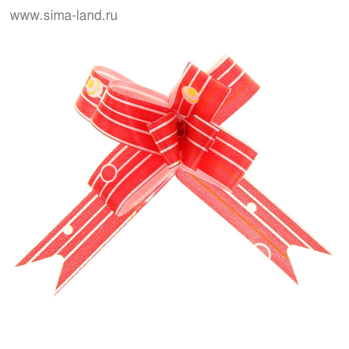 Бант-бабочка №1,2 "Капли дождя", цвет красный - Фото 1