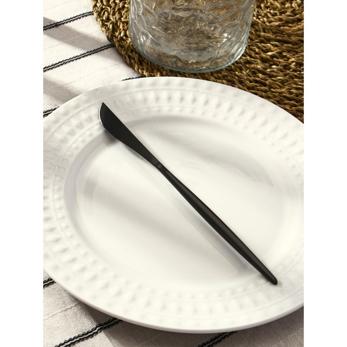 Нож столовый из нержавеющей стали Magistro «Фолк», длина 22 см, цвет чёрный - фото 1907538550