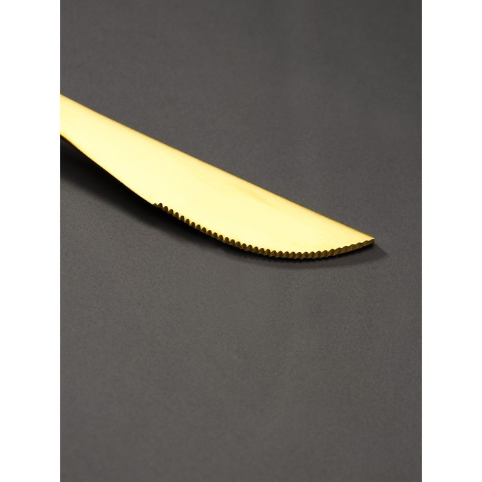 Нож столовый из нержавеющей стали Magistro «Фолк», длина 22 см, цвет золотой - фото 1888417426