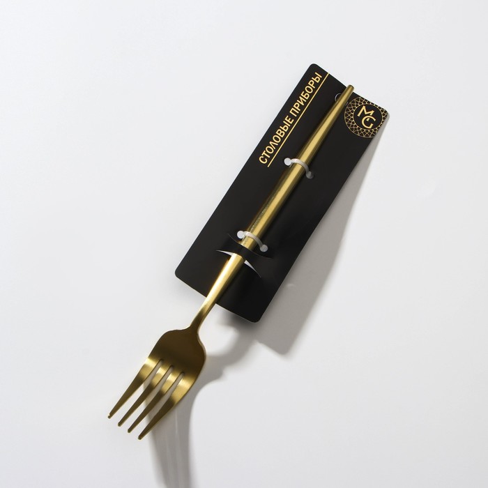 Вилка столовая Magistro «Фолк», h=22 см, цвет золотой - фото 1882514189