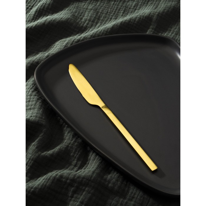 Нож столовый из нержавеющей стали Magistro «Оску стандарт», длина 21,3 см, цвет золотой - Фото 1