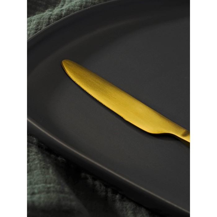 Нож столовый из нержавеющей стали Magistro «Оску стандарт», длина 21,3 см, цвет золотой - фото 1891379668