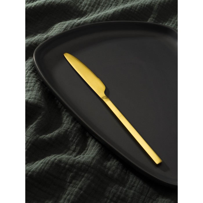 Нож столовый из нержавеющей стали Magistro «Оску стандарт», длина 21,3 см, цвет золотой - фото 1891379669