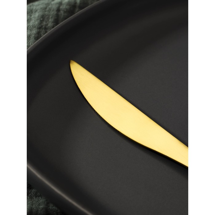 Нож столовый из нержавеющей стали Magistro «Оску базис», длина 23 см, цвет золотой - фото 1919394929