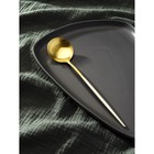 Ложка столовая из нержавеющей стали Magistro «Фолк», длина 21,5 см, цвет золотой, серебряная ручка - фото 319076215