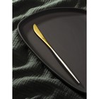 Нож столовый из нержавеющей стали Magistro «Фолк», длина 22 см, цвет золотой, серебряная ручка - фото 319076220