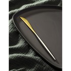 Нож столовый из нержавеющей стали Magistro «Фолк», длина 22 см, цвет золотой, серебряная ручка - Фото 3